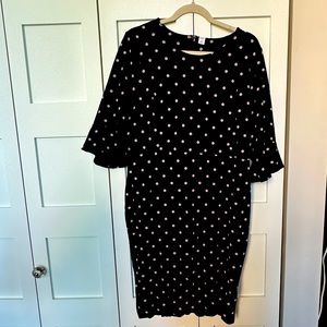 Gray and black polka dot dress